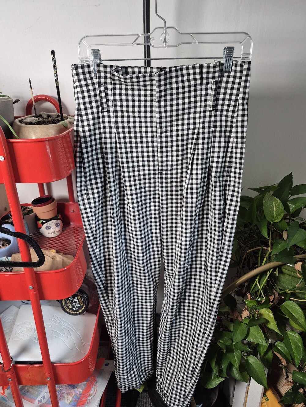 Bershka Black & White Gingham Women’s Chinos